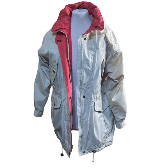 London Fog Jackets & Blazers - Vintage 90's London Fog Beige Women's M Parka Coat Jacket with hood